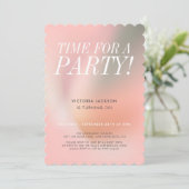 Modern Roze 30e verjaardagsfeestje Kaart (Staand voorkant)