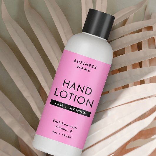 Modern Roze 4 OZ Cosmetische Fles Wrapper Label