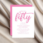 Modern Roze 50ste verjaardag Kaart