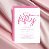 Modern Roze 50ste verjaardag Kaart