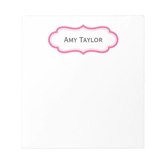 Modern roze, aangepast Notitieblok (Voorkant)