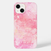 Modern roze Abstract aangepast Case-Mate iPhone Case (Achterkant)