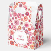 Modern Roze Abstract Bruiloft Bedankdoosjes (Geopend)