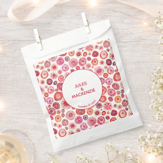 Modern Roze Abstract Bruiloft Bedankzakje (Geknipt)