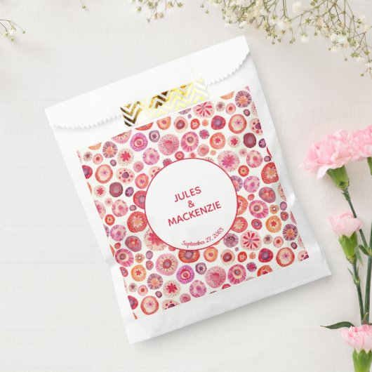 Modern Roze Abstract Bruiloft Bedankzakje (Gezegeld)