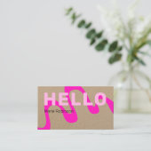 Modern Roze Abstractste Hallo Wave Visitekaartje (Staand voorkant)