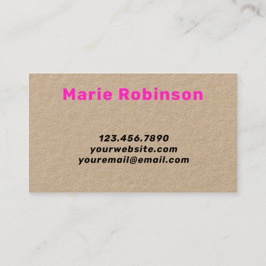 Modern Roze Abstractste Hallo Wave Visitekaartje (Achterkant)