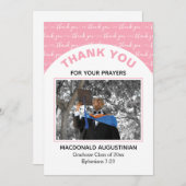 Modern Roze Afstuderen Foto Hartelijk dank Bedankkaart (Voorkant / Achterkant)