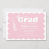 Modern Roze Afstuderen Invitation Kaart (Voorkant)