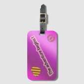 Modern roze avontuur bagagelabel (Voorkant (verticaal))