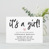 Modern roze Baby shower Kaart (Staand voorkant)