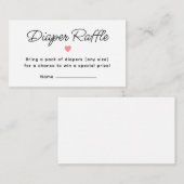 Modern Roze Baby shower Luier Raffle Ticket Informatiekaartje (Voorkant / Achterkant)