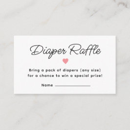 Modern Roze Baby shower Luier Raffle Ticket Informatiekaartje