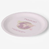 Modern roze Baby shower met paspoortthema Papieren Bordje (Gekanteld)