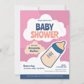 Modern Roze Baby shower Uitnodiging (Voorkant)