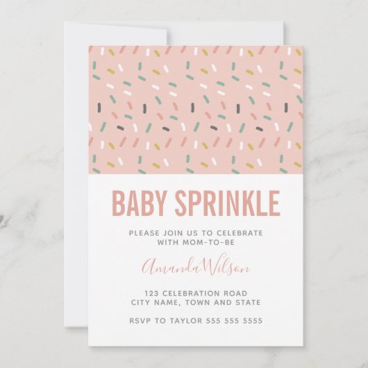 Modern roze Baby Sprinkle Pattern Kaart (Voorkant)