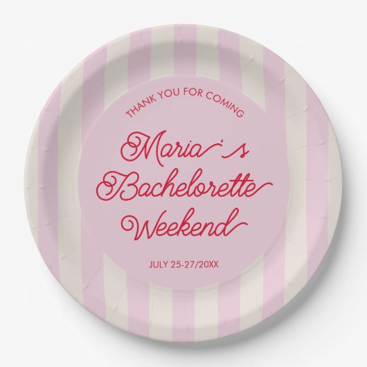 Modern Roze Bachelorete Party Papier Bord (Voorkant)