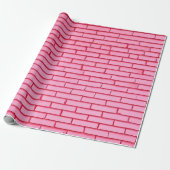 Modern roze bakstenen muurpatroon cadeaupapier (Uitgerold)
