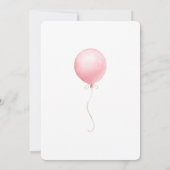 Modern roze ballon Baby shower dank je kaart (Achterkant)