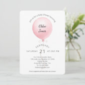 Modern roze ballon Baby shower Kaart (Staand voorkant)