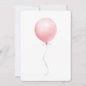 Modern roze ballon Baby shower Kaart (Achterkant)