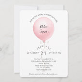 Modern roze ballon Baby shower Kaart (Voorkant)