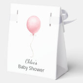 Modern roze ballon meisje Baby shower Bedankdoosjes (Achterkant)