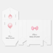 Modern roze ballon meisje Baby shower Bedankdoosjes (Ongevouwen)