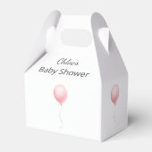 Modern roze ballon meisje Baby shower Bedankdoosjes (Achterkant)