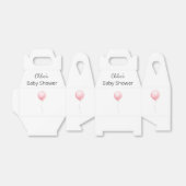 Modern roze ballon meisje Baby shower Bedankdoosjes (Uitgevouwen)