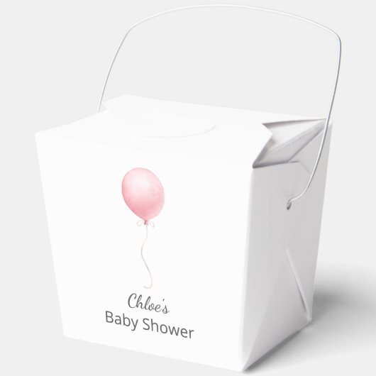 Modern roze ballon meisje Baby shower Bedankdoosjes (Voorkant)