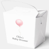 Modern roze ballon meisje Baby shower Bedankdoosjes (Achterkant)