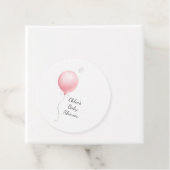 Modern roze ballon meisje Baby shower Bedankjes Labels (In situ)