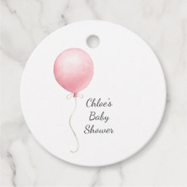 Modern roze ballon meisje Baby shower Bedankjes Labels