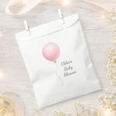 Modern roze ballon meisje Baby shower Bedankzakje (Geknipt)