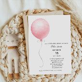 Modern roze ballon meisje Baby shower Kaart