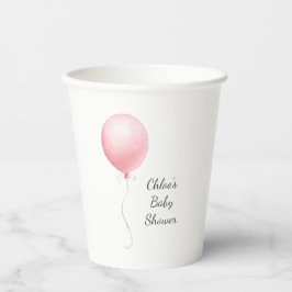 Modern roze ballon meisje Baby shower Papieren Bekers