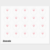Modern roze ballon meisje Baby shower Ronde Sticker (Vel)