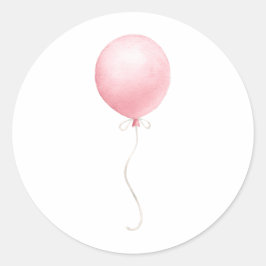 Modern roze ballon meisje Baby shower Ronde Sticker
