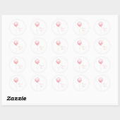 Modern roze ballon meisje Baby shower Ronde Sticker (Vel)