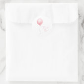 Modern roze ballon meisje Baby shower Ronde Sticker (Tas)