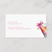 Modern Roze Bartender Cocktail Bow Bar Club Event Visitekaartje (Achterkant)