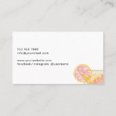 Modern Roze Bartender Cocktail Bow Bar Club Event Visitekaartje (Achterkant)