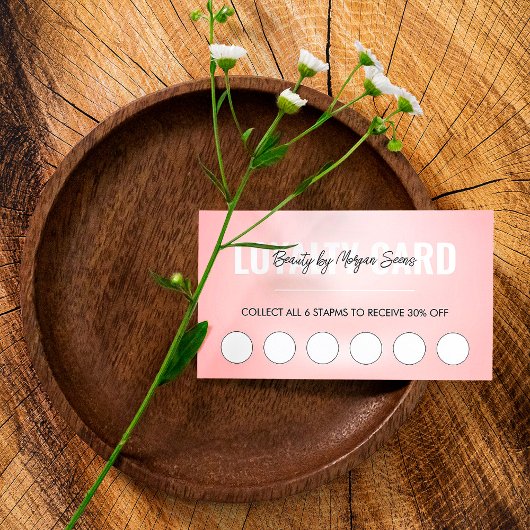 Modern roze Beauty Spa Script Loyalty Card