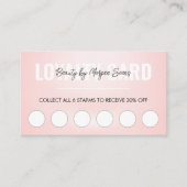 Modern roze Beauty Spa Script Loyalty Card (Voorkant)