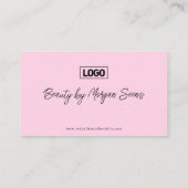 Modern roze Beauty Spa Script Loyalty Card (Achterkant)