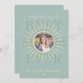 Modern roze beste moeder ooit Moederdag sage kaart (Voorkant / Achterkant)