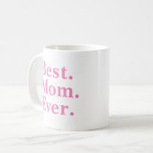 Modern Roze "Beste Moeder Ooit" typografie Koffiemok (Voorkant links)