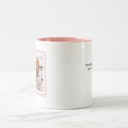 Modern Roze Beste Vrienden Bestie Foto Mok (Center)