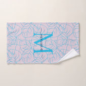 Modern roze blauw bloemmonogram - Ontwerp Bad Handdoek (Handdoek)